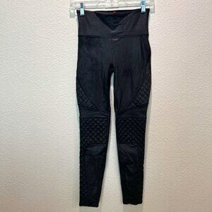 Spanx Faux Leather Moto Leggings Very Black Small
